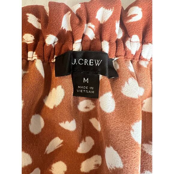 J.CREW Drapey Ruffleneck Top, Brushstroke, Printed 365 Crepe, Medium, Orange - Picture 3 of 12